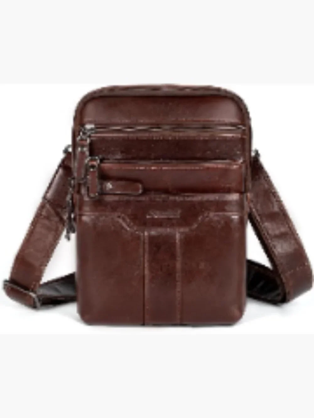 Genuine Leather Messenger Bag for Men, Small Sling Shoulder Crossbody